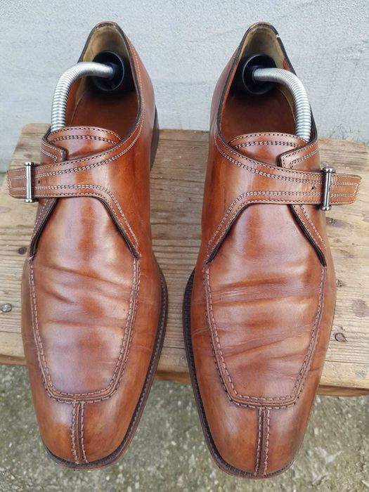 Pantofi Testoni barbati, piele, cu catarama, marimea 43