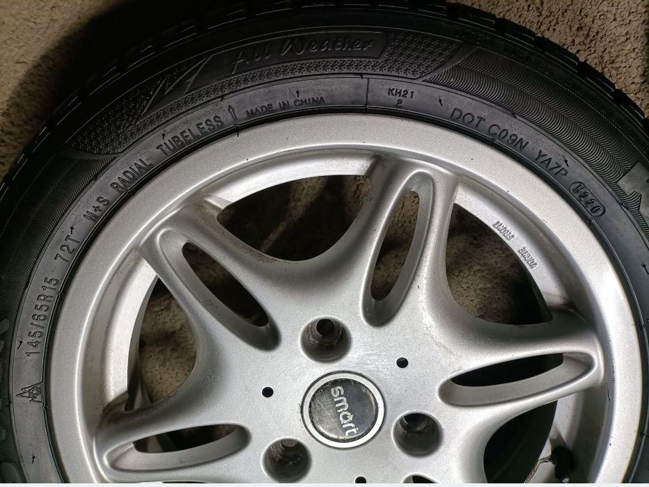 Set 4 roți echipate;jante+cauciucuri,Smart Fortwo,accept schimb ofer diferență 500 lei