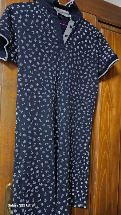 Памучна рокля с къс ръкав