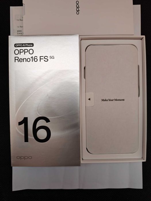 НОВ OPPO Reno16 FS 5G 512GB – Пълен комплект с 24 месеца гаранция и касова бележка