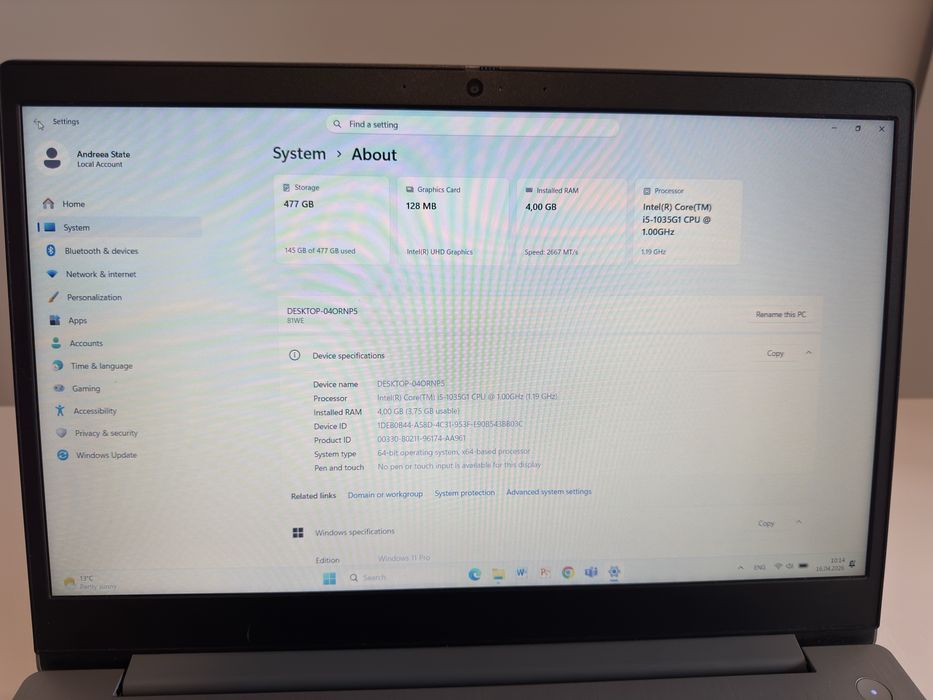 Laptop Lenovo IdeaPad 3