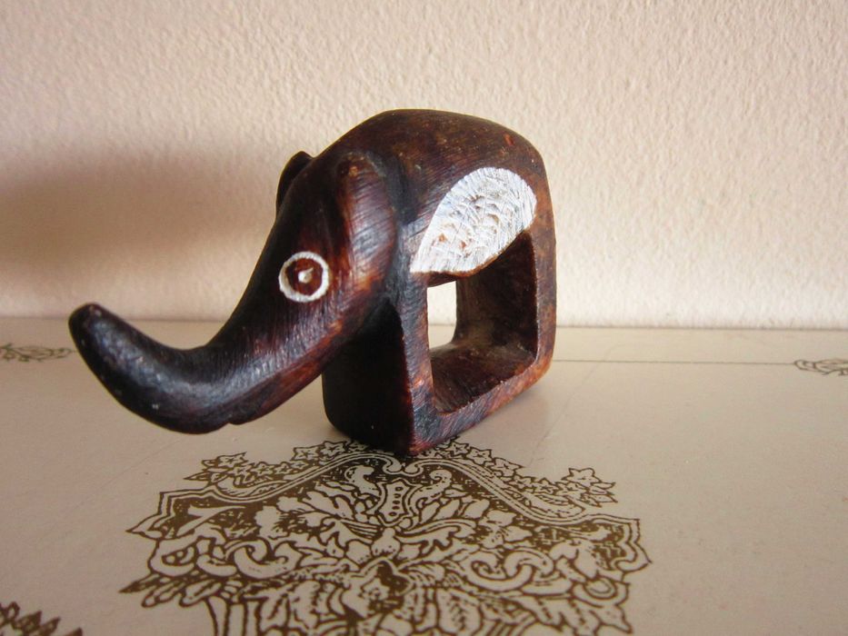 cadou rar Fauna Africii Rinocer handmade piatra 1960 Africa