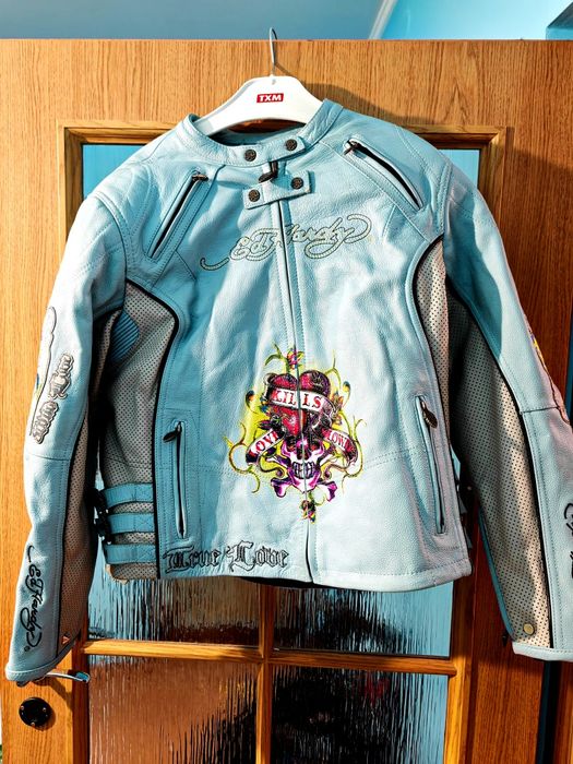 Vand Geaca piele motor dama Ed Hardy nu KAWASAKI NU HARLEY DAVIDSON