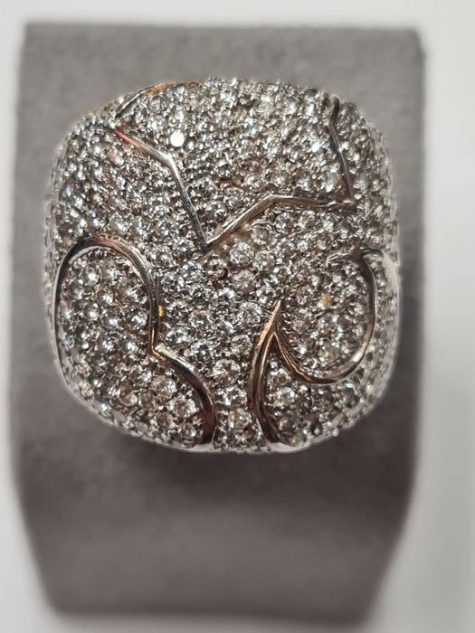 Inel din aur alb 18k, cu diamante naturale, IAU820