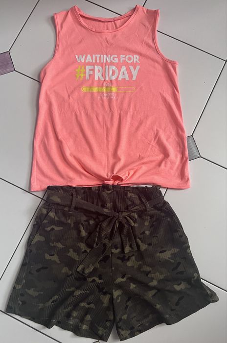 Шорты с кармашками и маечка на девочку 12-14 лет