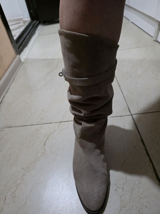 Сапоги,  натуральная замша