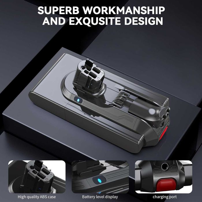 Батерия 8000mAh за Dyson V11 V15 Click-In Morpilot 25.2V с два филтъра [Нова запечатана]