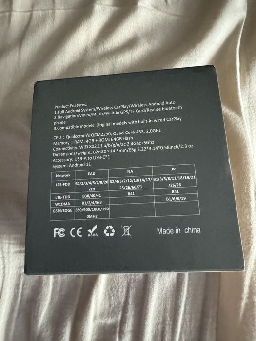 CarAiBOX 4+64GB Android 11 Wireless Carplay Android Auto 4G LTE GPS