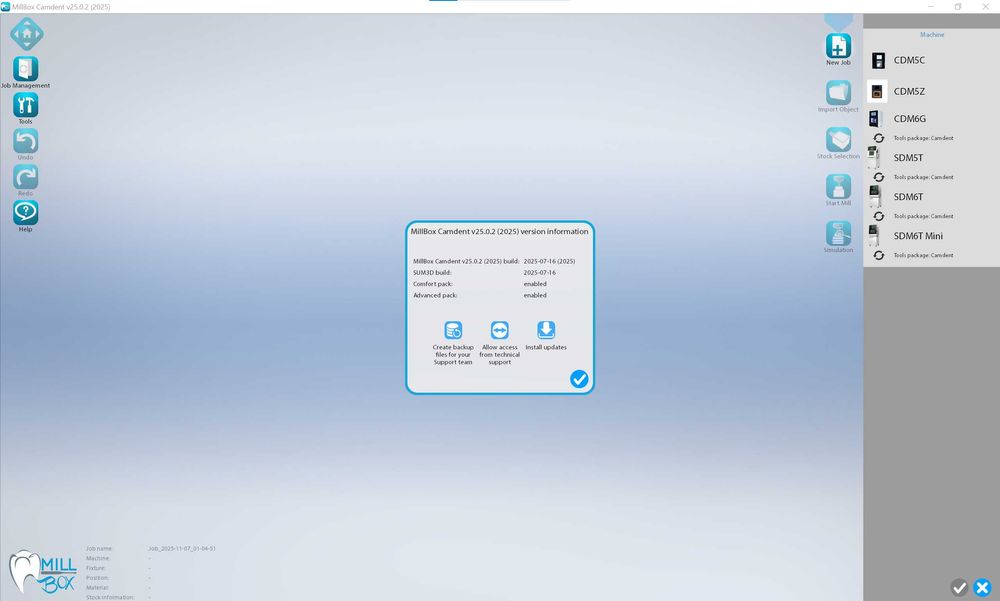 Millbox 2025 + HyperDent 2025 + Inlab CAM + Cerec5 + WorkNC + B4D iBar