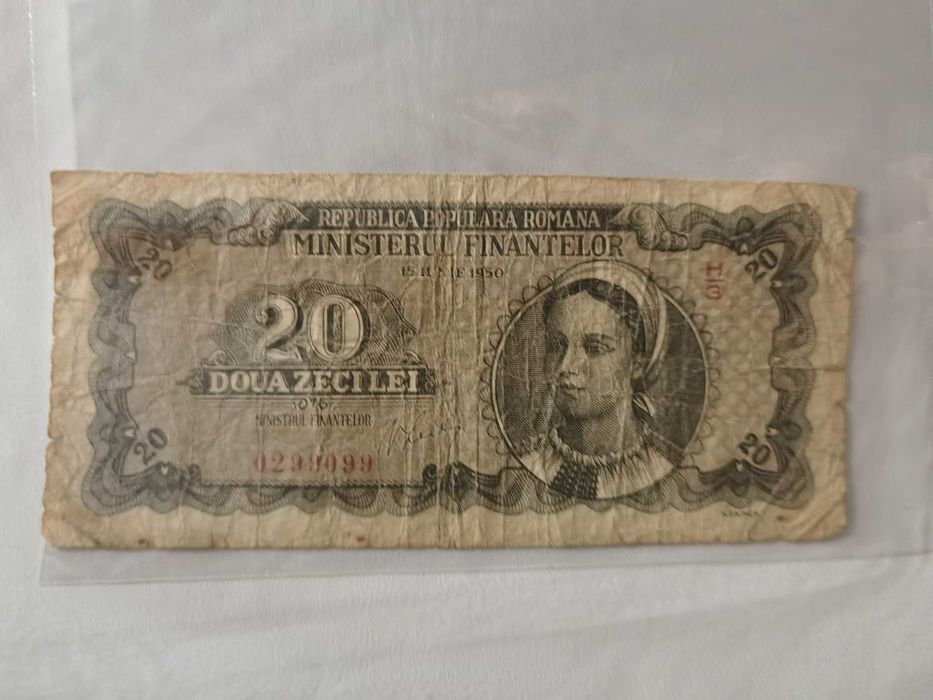 bancnota 20 lei 1950
