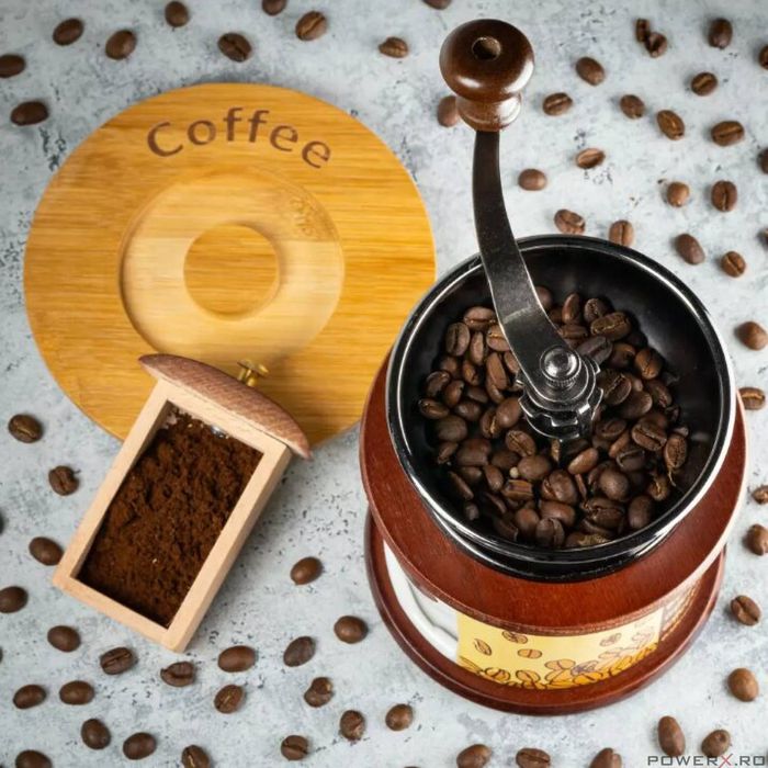 Rasnita de cafea traditionala, manuala, 19x11 cm, Kinghoff