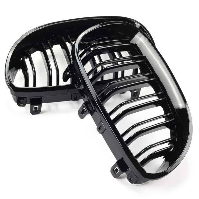 Grile Nari Duble M Design BMW Seria 5 M5 E60 E61 Negru Lucios