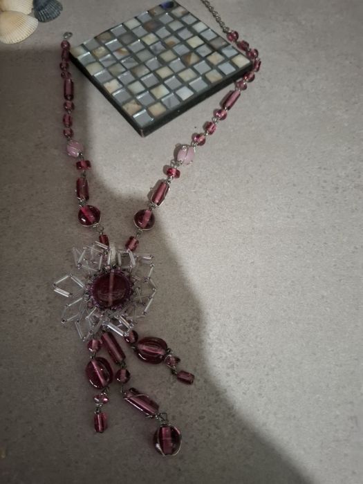Colierroz sticla de murano millefiori reglabil Italia 48 cm