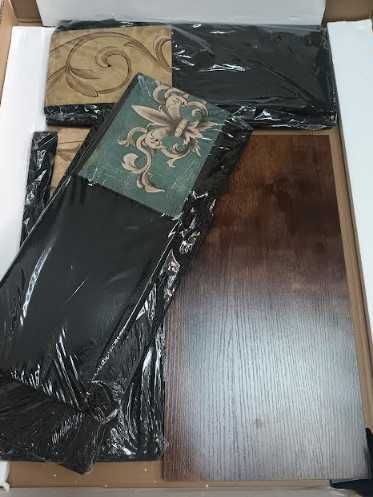 Скрин VEDECASA, тесен скрин с 4 чекмеджета от плат, метална рамка