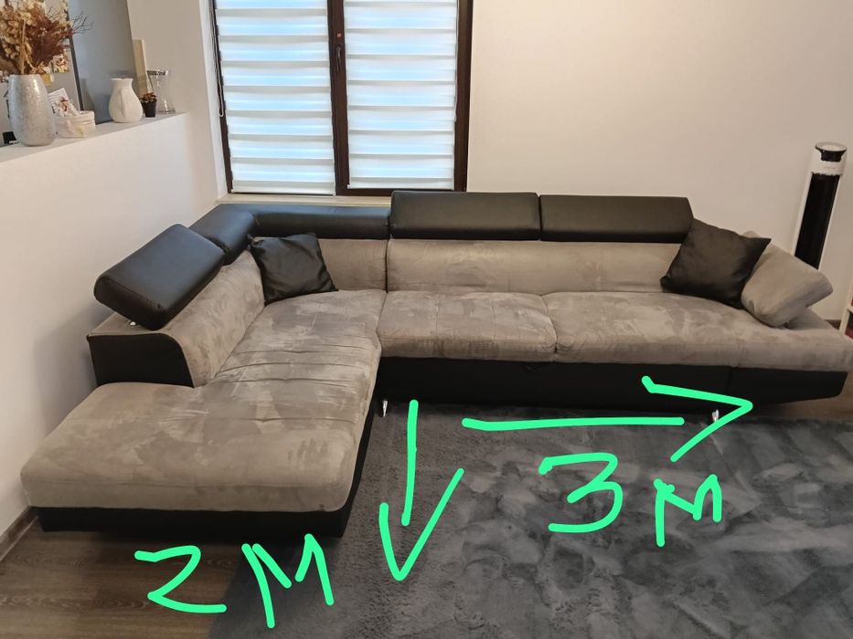 Vând colțar extensibil culoare gri