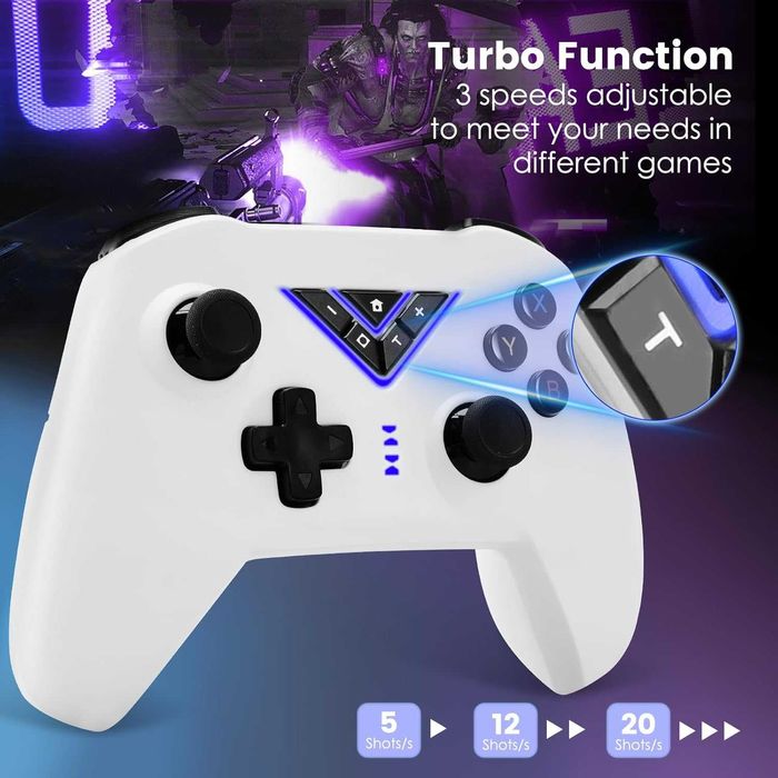 Безжичен Bluetooth геймпад/джойстик за Nintendo Switch/PC–RGB,жироскоп