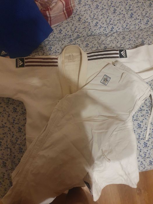 Kimono judo Adidas competition  2 seturi full alb-albastru copii 14-15 anii