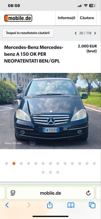 Dezmembrez mercedes A class w169 1.5 benzina 80k km, motor, cutie