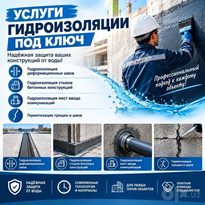 Гидроизоляция любой сложности под ключ — все виды работ