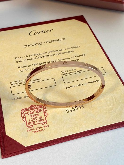 Brățară Cartier Love Slim 17 Rose Gold 750 cu cutie