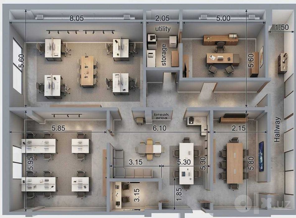 Сдается офис 200 м² возле метро Туркистон (Юнусабад) F01