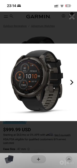 Garmin fenix 8 47mm amoled sapphire обмен на fenix 8 47mm solar