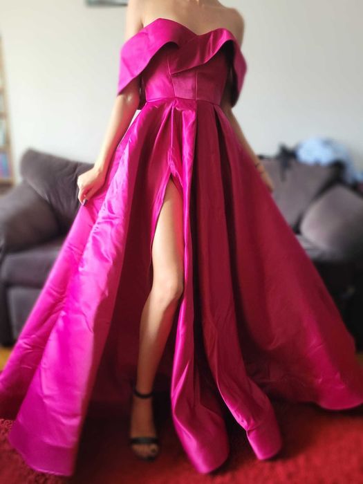 Rochie de ocazie din tafta - culoarea magenta