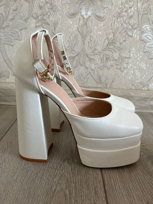 Каблук, туфли, белый