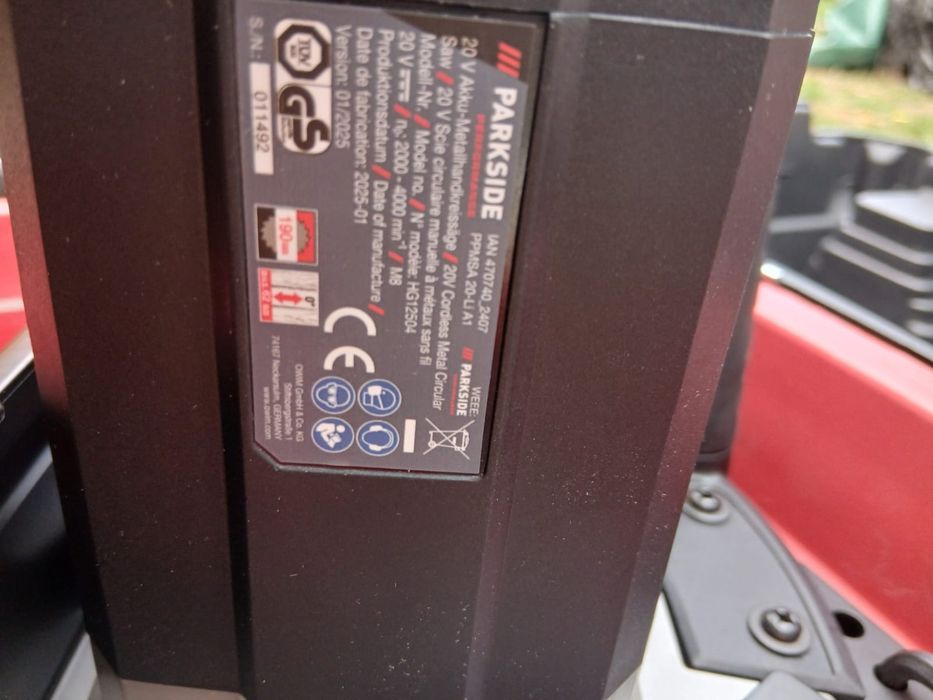Circular parkside performance 20v