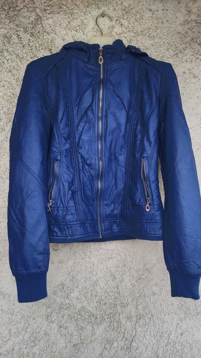 Vand geaca dama, albastra, din piele ecologica, marimea M