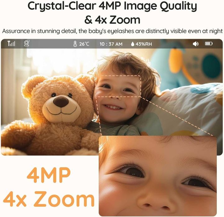 Запечатан 2K AI Бебефон BOIFUN – 5.5", WiFi, Нощно виждане, AI датчици