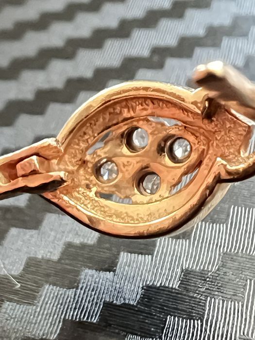 Нов Уникални обеци от 14k руско злато 585 с диаманти