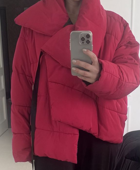 Куртка-одеяло ассемитричная фуксия