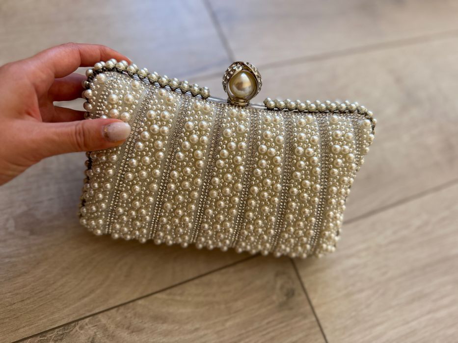Чанта за булка с перли