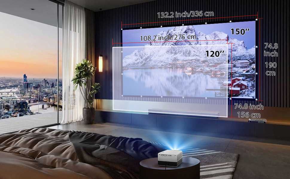 Ecran de proiectie LEORFI 275x156cm sau 336x190 cm 4k,1080pm16:9