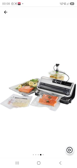 Aparat de vidat FoodSaver FFS006X-01, 1 viteza, 28 cm, functie Pulse, vidare umeda/uscata, cutter integrat, Argintiu