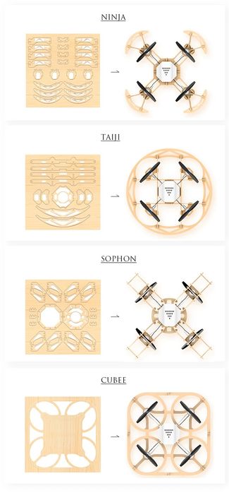 Dronă din lemn AIRWOOD (4 în 1) !!!NOUĂ!!! - Cameră HD