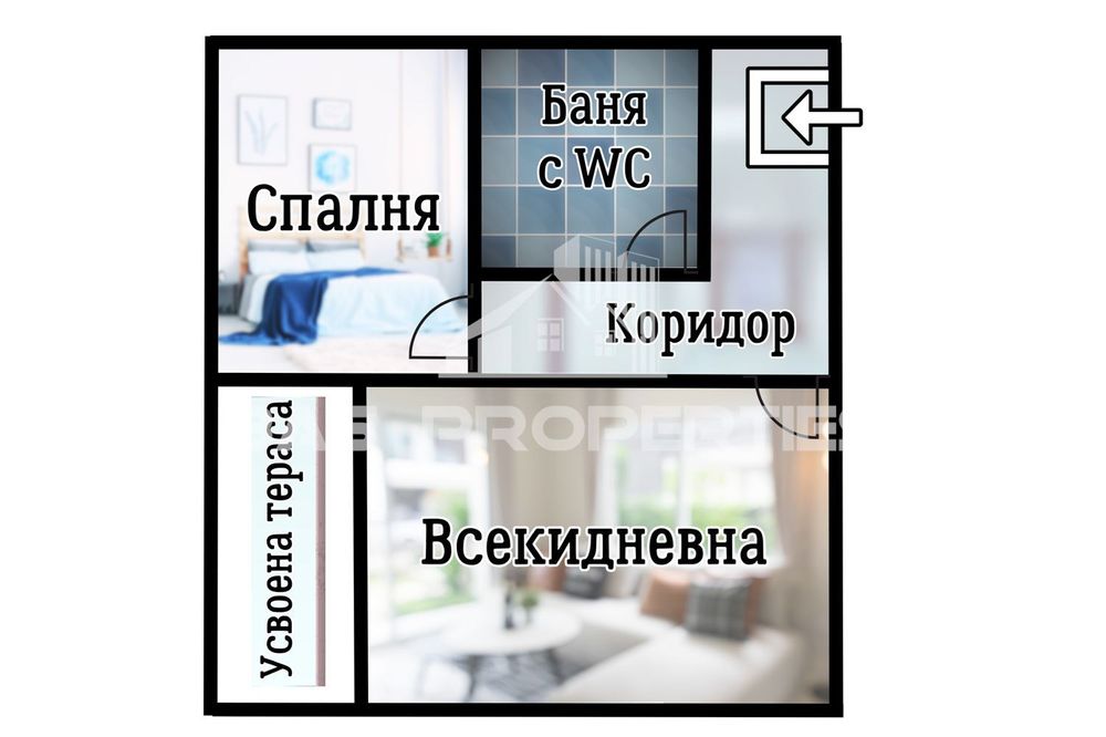 2-стаен в София-Овча Купел 1 площ 50