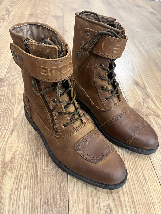 Ghete moto piele maro