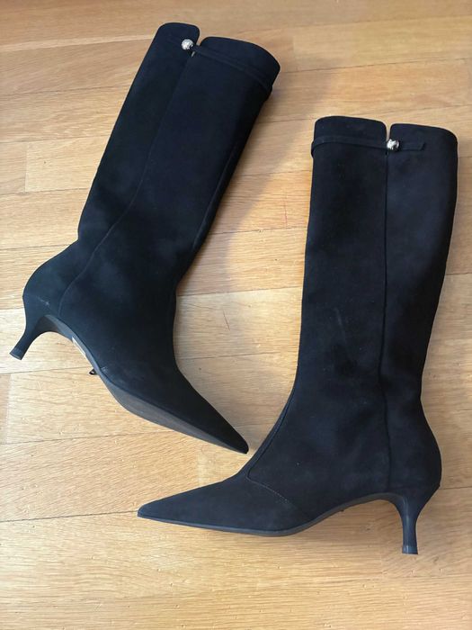 Furla, Cizme NOI mid-calf din piele intoarsa Sfera,37