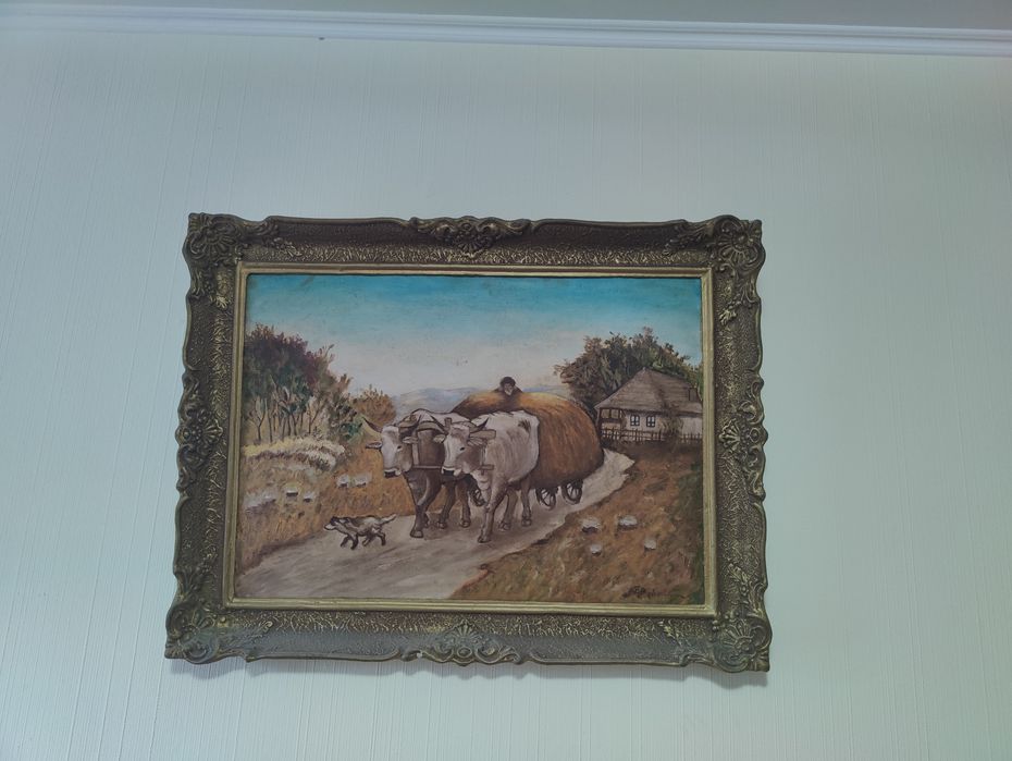 Tablou vechi pictat in ulei