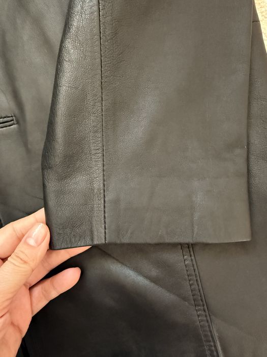 Ново мъжко черно сако Patino, естествена кожа, 52 номер