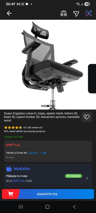 Scaun ergonomic de birou