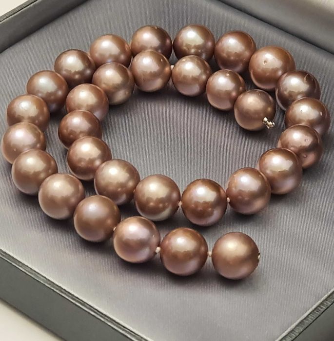 colier perle naturale edison 15mm si aur 14k