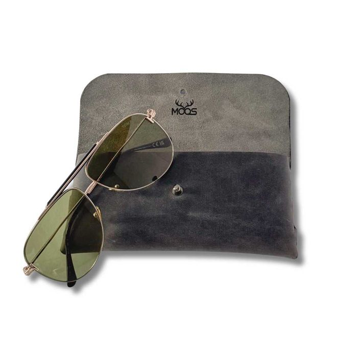 Toc de ochelari slim din piele naturala