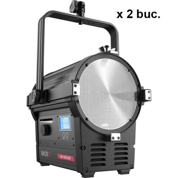 Aputure Rayzr 7 300W Kit 2 lumini led cu softbox, grid, softcase