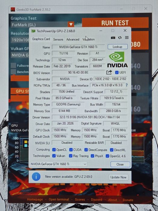 gtx 1660 ti Palit 6gb