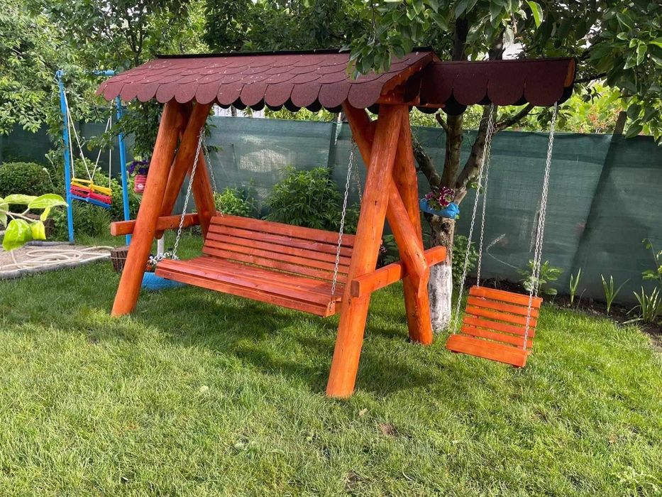 Balansoar din lemn masiv / leagan rustic