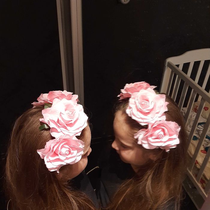 Диадема с  изкуствени цветя венче за глава с ластик