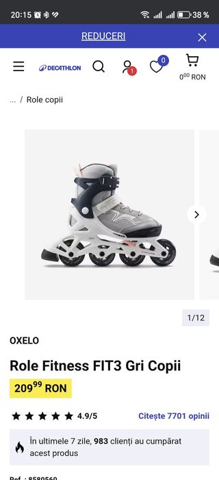 Vând role Oxelo copii, Decathlon Nr 32 -35, noi